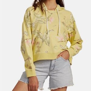 Brand New Billabong Pastel Yellow Tropical Hoodie NWT size L